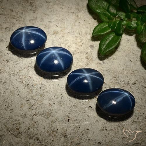 Pedras preciosas de Safira estrela Azul escuro natural de 2.89 ct, oval, Opaco