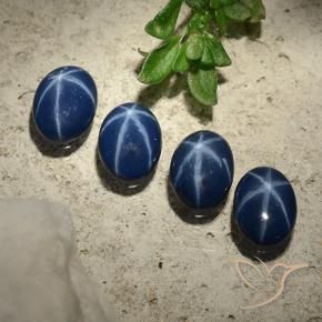 Pedras preciosas de Safira estrela Azul marinho profundo natural de 2.84 ct, oval, Opaco