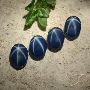Pedras preciosas de Safira estrela Azul profundo natural de 2.43 ct, oval, Opaco