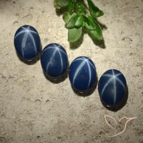 Pedras preciosas de Safira estrela Azul profundo natural de 2.43 ct, oval, Opaco