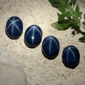 Pedras preciosas de Safira estrela Azul escuro natural de 4.64 ct, oval, Opaco