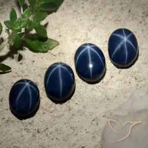 Pedras preciosas de Safira estrela Azul escuro natural de 4.64 ct, oval, Opaco