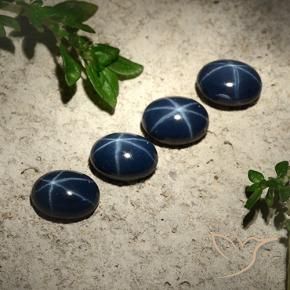 Pedras preciosas de Safira estrela Azul marinho profundo natural de 5.48 ct, oval, Opaco