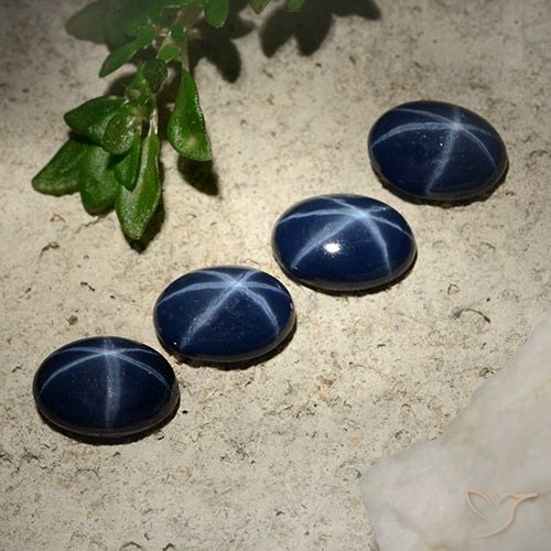 3.50ctw Natural Azul profundo Safira estrela, oval, Opaco