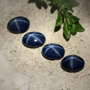 Pedras preciosas de Safira estrela Azul profundo natural de 3.50 ct, oval, Opaco