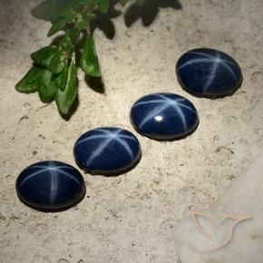 Pedras preciosas de Safira estrela Azul profundo natural de 3.50 ct, oval, Opaco