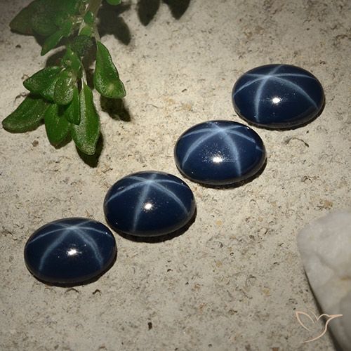 3.27ctw Natural Azul marinho profundo Safira estrela, oval, Opaco