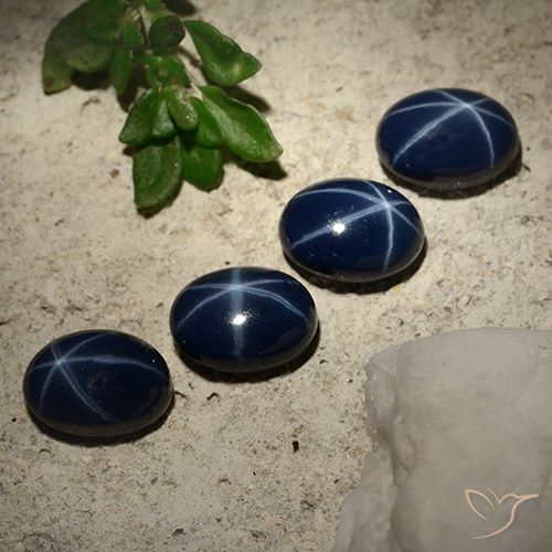 5.36ctw Natural Azul profundo Safira estrela, oval, Opaco