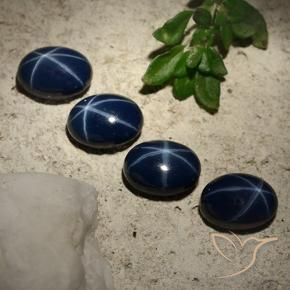 Pedras preciosas de Safira estrela Azul profundo natural de 5.36 ct, oval, Opaco