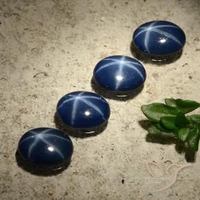 Pedras preciosas de Safira estrela Azul escuro natural de 3.01 ct, oval, Opaco