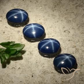 Pedras preciosas de Safira estrela Azul escuro natural de 3.01 ct, oval, Opaco