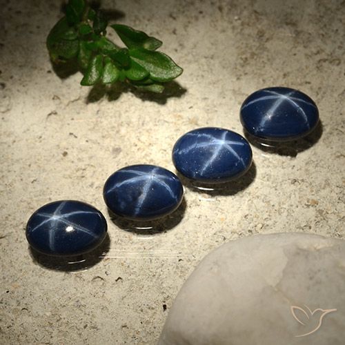 3.64ctw Natural Azul profundo Safira estrela, oval, Opaco