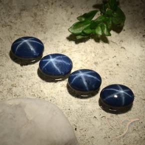 Pedras preciosas de Safira estrela Azul profundo natural de 3.64 ct, oval, Opaco