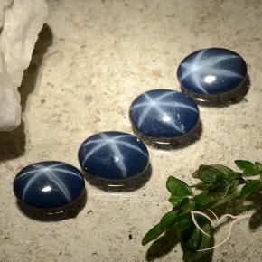 Pedras preciosas de Safira estrela Azul marinho profundo natural de 2.92 ct, oval, Opaco