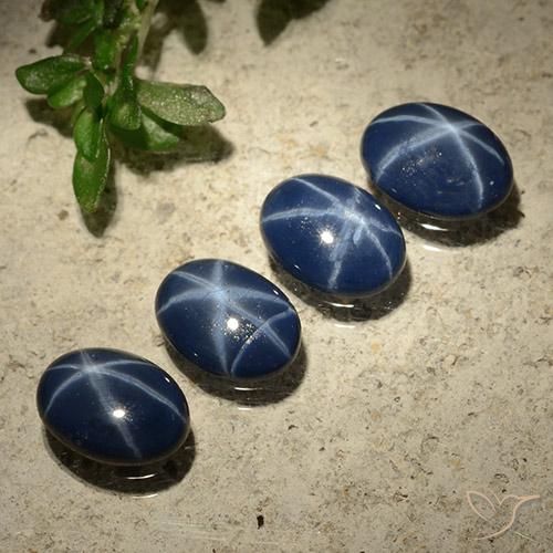 3.01ctw Natural Azul profundo Safira estrela, oval, Opaco