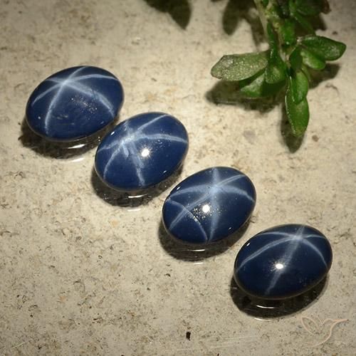 Pedras preciosas de Safira estrela Azul profundo natural de 3.01 ct, oval, Opaco