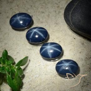 Pedras preciosas de Safira estrela Azul profundo natural de 4.20 ct, oval, Opaco