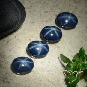 Pedras preciosas de Safira estrela Azul profundo natural de 4.20 ct, oval, Opaco