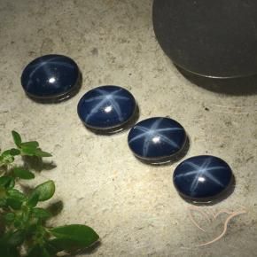 Pedras preciosas de Safira estrela Azul marinho profundo natural de 3.59 ct, oval, Opaco