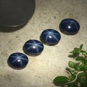 Pedras preciosas de Safira estrela Azul marinho profundo natural de 3.59 ct, oval, Opaco