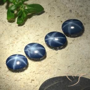 Pedras preciosas de Safira estrela Azul profundo natural de 2.54 ct, oval, Opaco