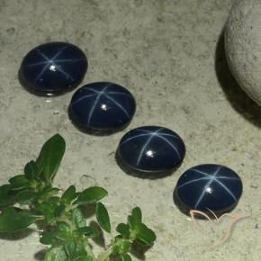 Pedras preciosas de Safira estrela Azul profundo natural de 3.36 ct, oval, Opaco