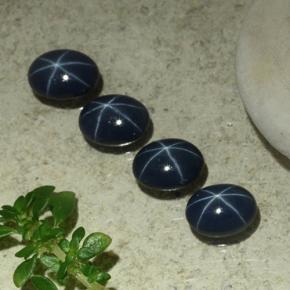 Pedras preciosas de safira estrela azul natural de 5,75 ct, corte oval, VS
