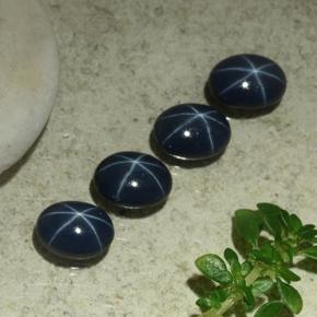 Pedras preciosas de safira estrela azul natural de 5,75 ct, corte oval, VS