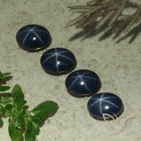 Pedras preciosas de Safira estrela Azul profundo natural de 4.85 ct, oval, Opaco