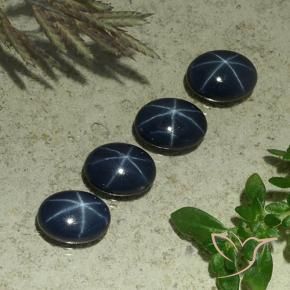 Pedras preciosas de Safira estrela Azul profundo natural de 4.85 ct, oval, Opaco