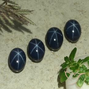 Pedras preciosas de Safira estrela Azul escuro natural de 5.69 ct, oval, Opaco