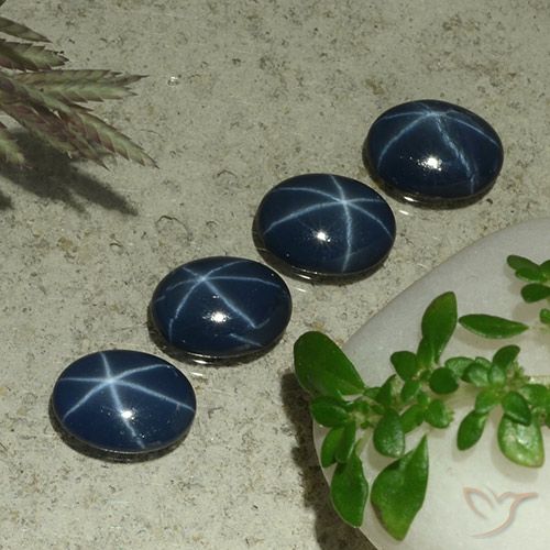 2.93ctw Natural Azul marinho profundo Safira estrela, oval, Opaco