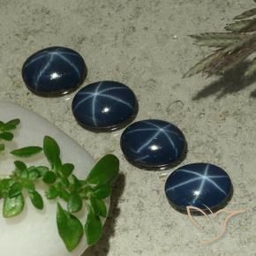 Pedras preciosas de Safira estrela Azul marinho profundo natural de 2.93 ct, oval, Opaco