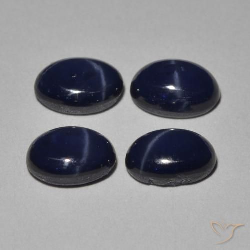 Pedras preciosas de Safira estrela Azul profundo natural de 5.28 ct, oval, Opaco