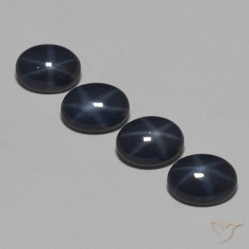 4.68ctw Natural Azul profundo Safira estrela, oval, Opaco