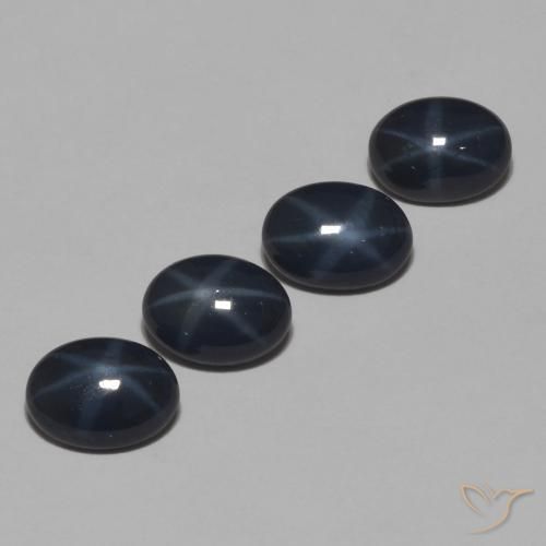 Pedras preciosas de Safira estrela Azul profundo natural de 4.68 ct, oval, Opaco