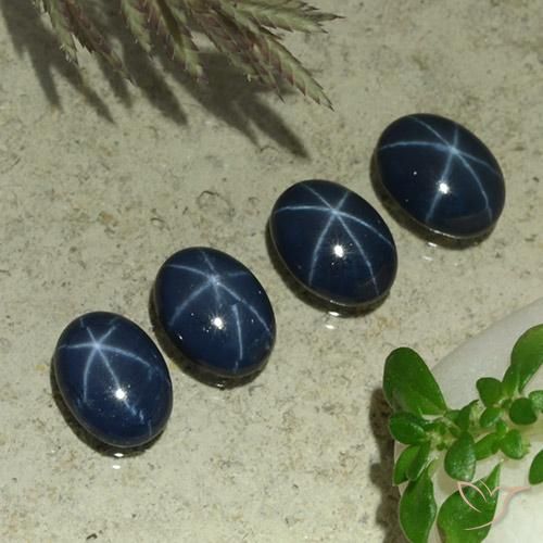 4.43ctw Natural Azul escuro Safira estrela, oval, Opaco