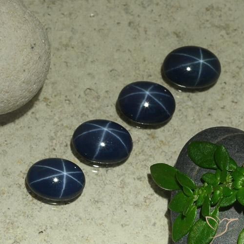 Pedras preciosas de Safira estrela Azul escuro natural de 4.03 ct, oval, Opaco