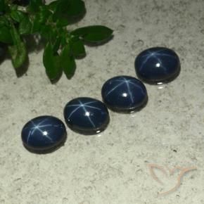 Pedras preciosas de Safira estrela Azul escuro natural de 4.25 ct, oval, Opaco