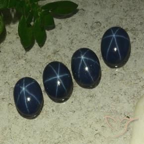 Pedras preciosas de Safira estrela Azul profundo natural de 3.31 ct, oval, Opaco