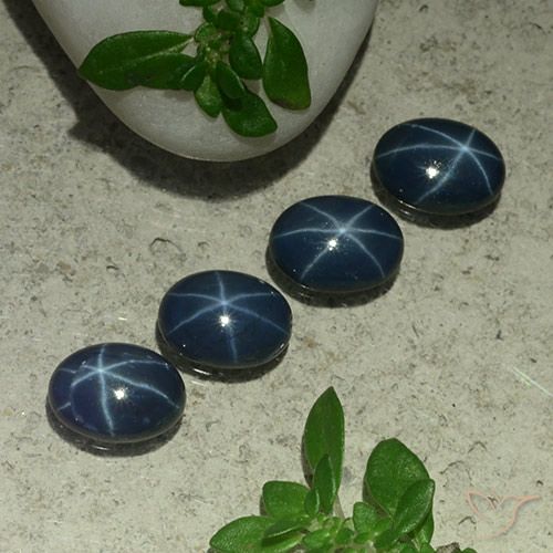 3.65ctw Natural Azul profundo Safira estrela, oval, Opaco
