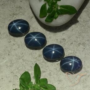 Pedras preciosas de Safira estrela Azul profundo natural de 3.65 ct, oval, Opaco