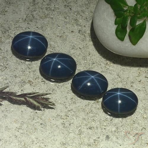 3.45ctw Natural Azul escuro Safira estrela, oval, Opaco
