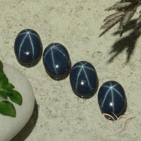 Pedras preciosas de Safira estrela Azul profundo natural de 2.97 ct, oval, Opaco