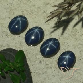 Pedras preciosas de Safira estrela Azul escuro natural de 2.86 ct, oval, Opaco