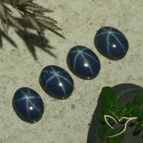 Pedras preciosas de Safira estrela Azul escuro natural de 2.86 ct, oval, Opaco
