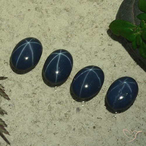 4.04ctw Natural Azul profundo Safira estrela, oval, Opaco