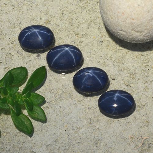 4.00ctw Natural Azul escuro Safira estrela, oval, Opaco