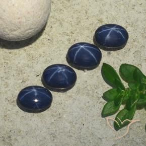 Pedras preciosas de Safira estrela Azul escuro natural de 4.00 ct, oval, Opaco