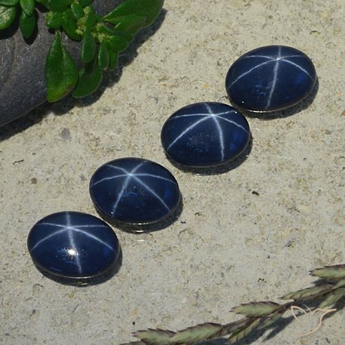 3.80ctw Natural Azul profundo Safira estrela, oval, Opaco